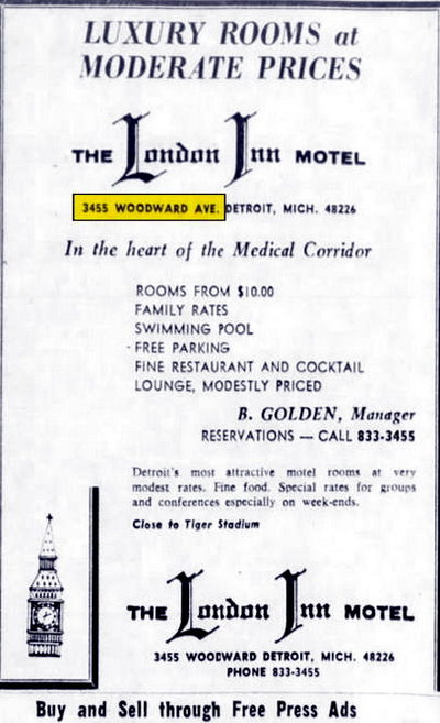 London Inn Motel - June 1970 Ad (newer photo)